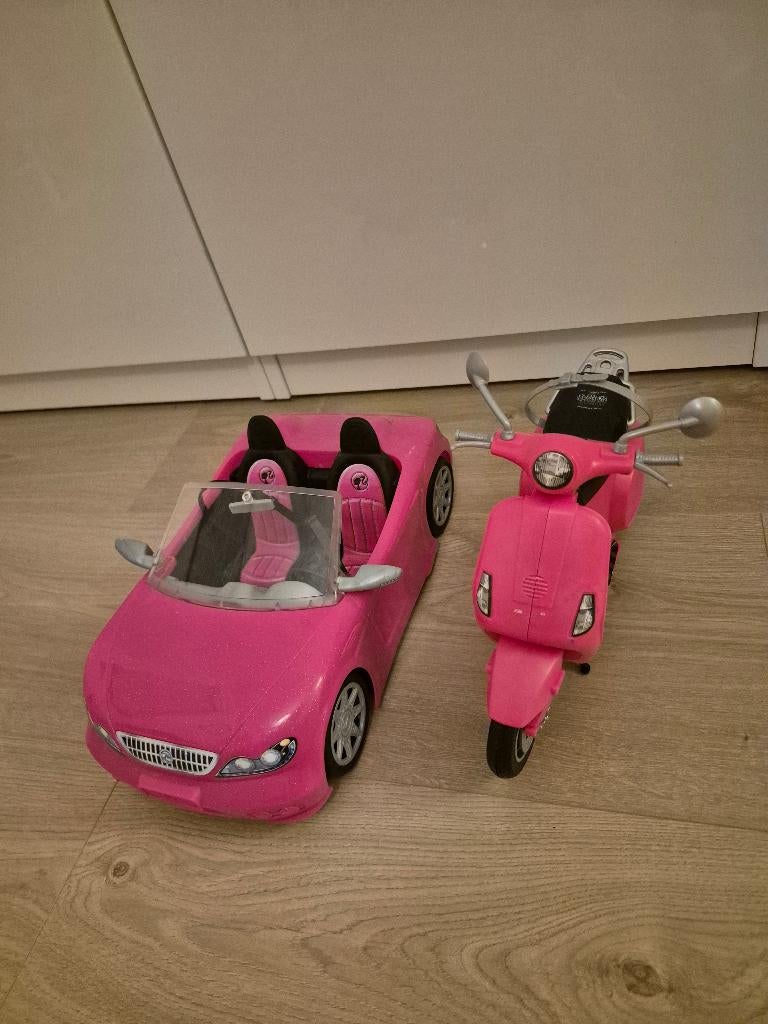 Barbie cabrio en scooter, Ophalen of Verzenden, Gebruikt, Barbie