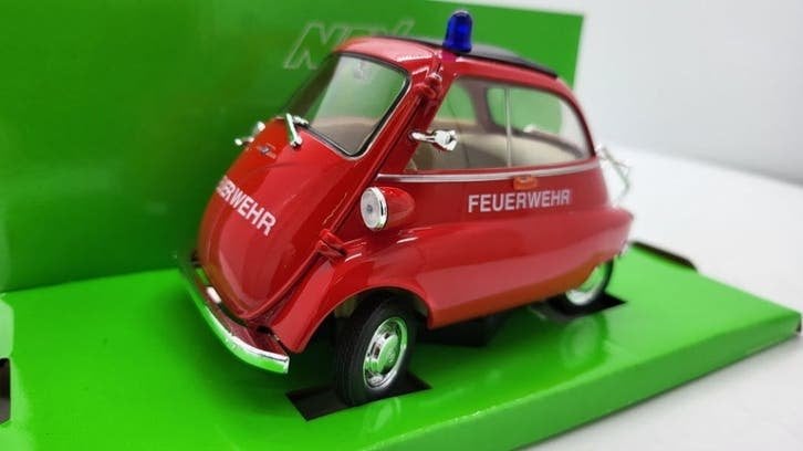 Welly BMW Isetta 250 Brandweer Duitsland 1:18, Auto, Welly, Welly, Nieuw