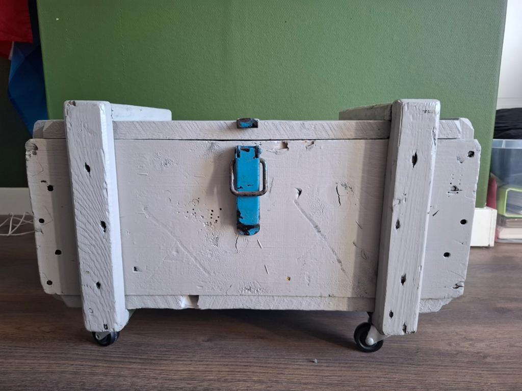 Stoere leger kist, Huis en Inrichting, Woonaccessoires | Kisten, Ophalen, Gebruikt, 100 tot 150 cm, Minder dan 50 cm