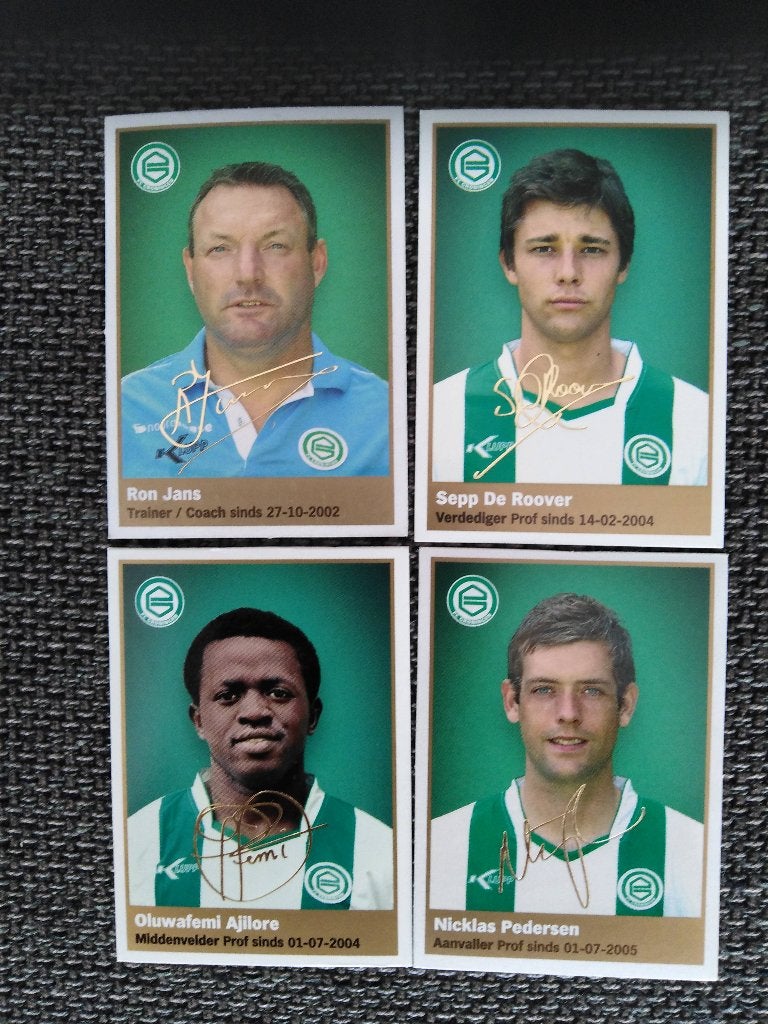 4 plaatjes - FC Groningen, Ophalen of Verzenden, Zo goed als nieuw, Overige binnenlandse clubs, Poster, Plaatje of Sticker