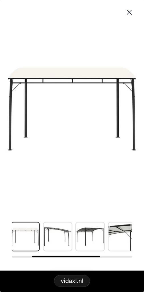Zonne luifel tuin prieel paviljoen gloednieuw 3x3x2,55 crème, Ophalen, Zo goed als nieuw, Overige typen