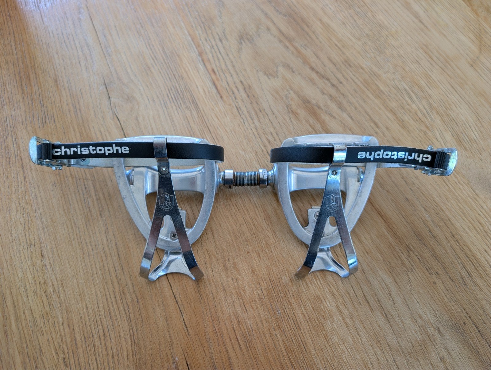 Campagnolo Triomphe pedalen met Christophe pedaalriempjes, Crankstel of Pedalen, Campa, Gebruikt, Info@campagnolo.nl