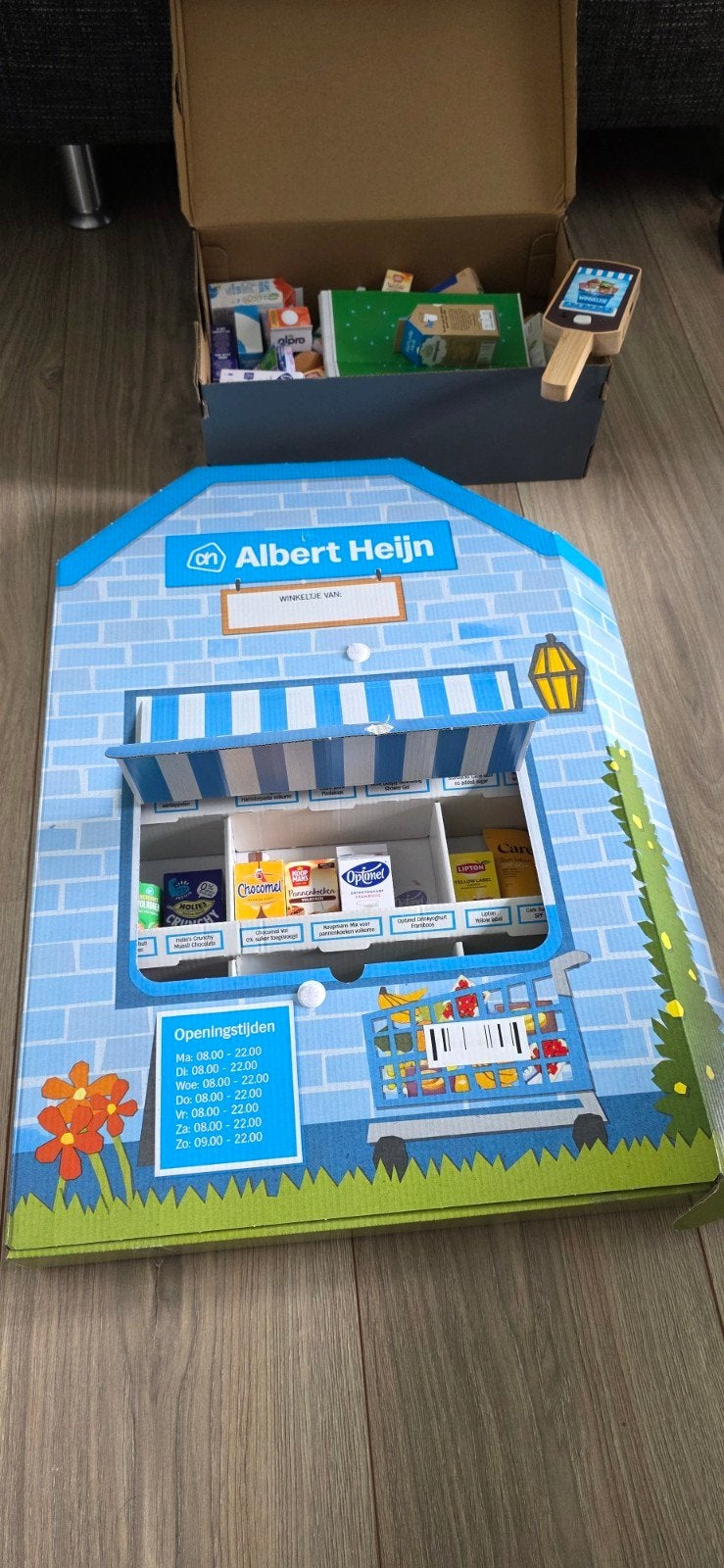 Albert Heijn Winkel met handscanner en winkelmandje, Kinderen en Baby's, Speelgoed | Overig, Ophalen, Zo goed als nieuw, Jongen of Meisje
