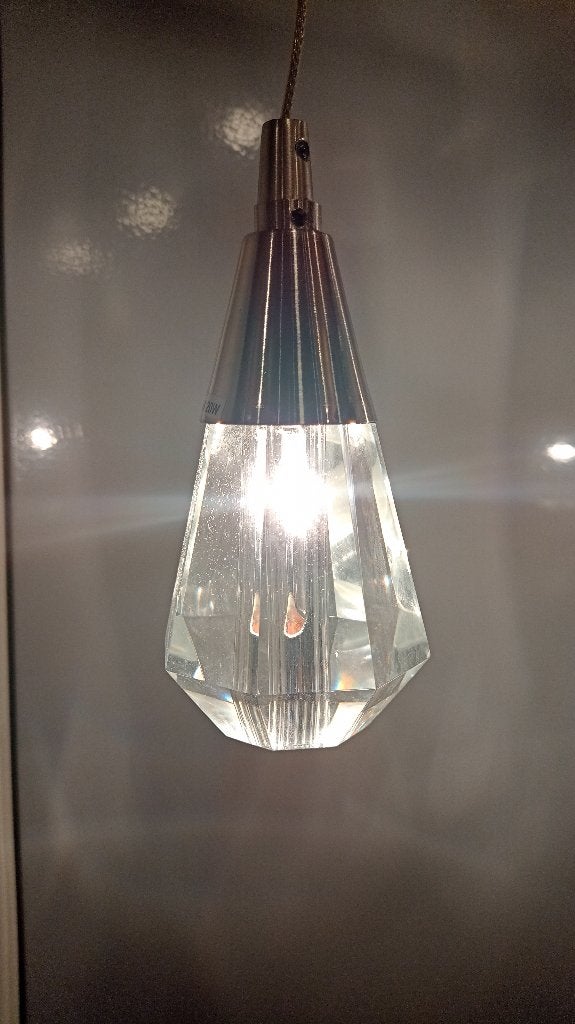 Chromen hanglamp met 5 diamant vorm lampen, Ophalen of Verzenden, Nieuw, Minder dan 50 cm
