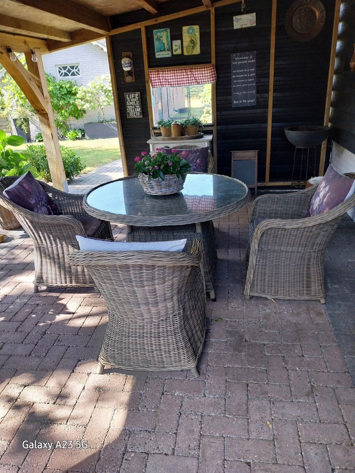 Bois Le Duc Tuinset Kunststof Riet Look, Tuin en Terras, 4 zitplaatsen, Kunststof, Gebruikt, Ophalen of Verzenden