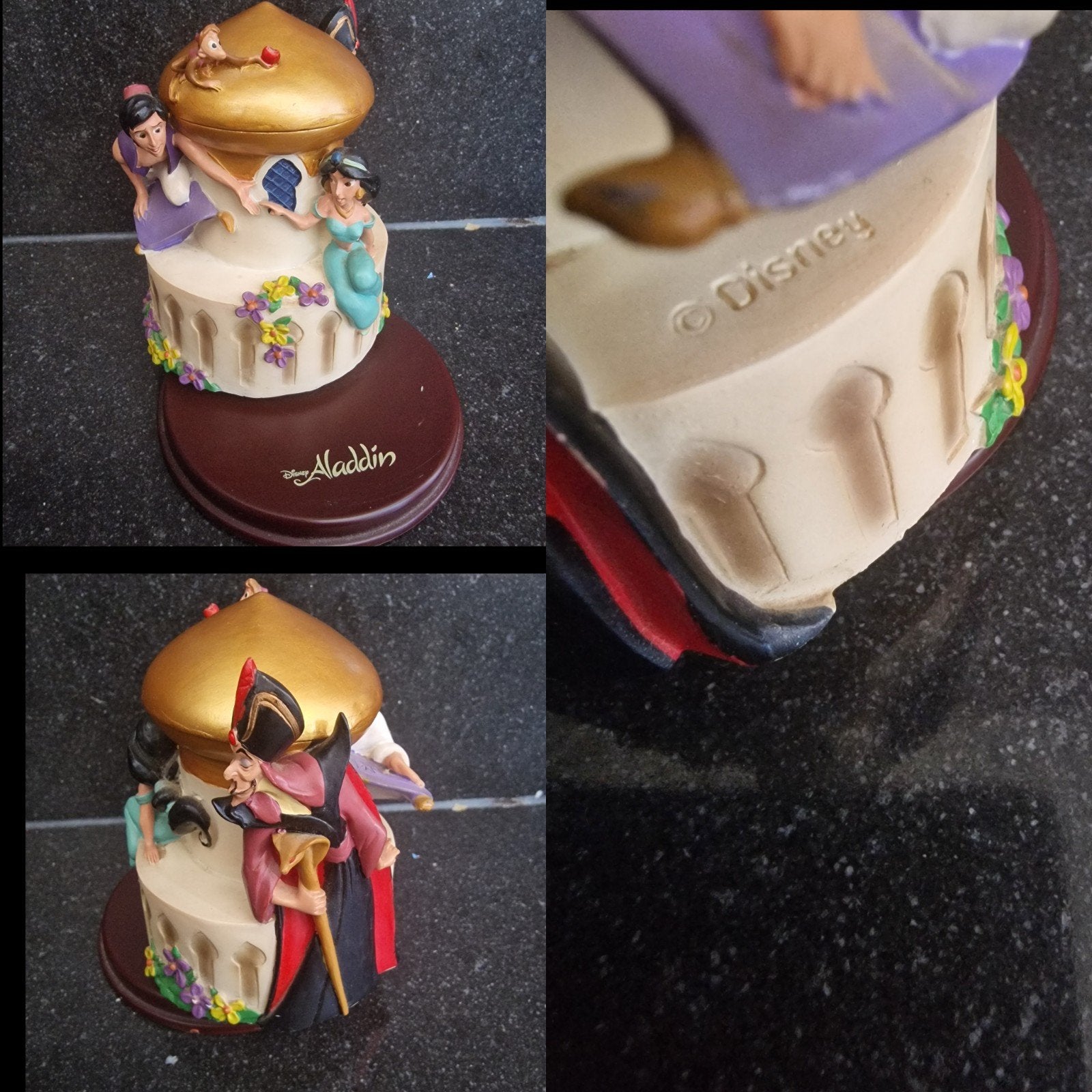 Disney Aladdin Muziekdoosje - Jafar, Jasmine, Aladdin, Ophalen of Verzenden, Gebruikt, Overige soorten, Beeldje of Figuurtje