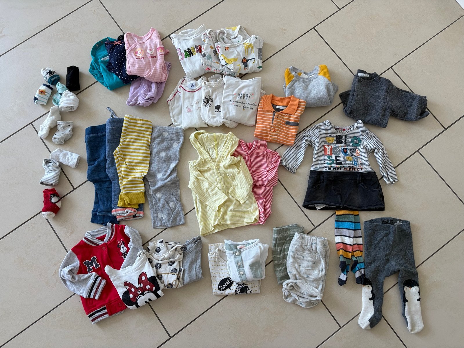 Grote set babykleding maat 68 - diverse merken, Ophalen, Gebruikt, Jongetje of Meisje, Broekje