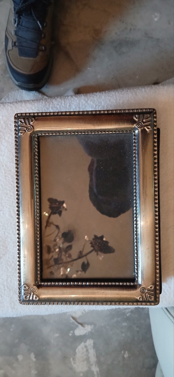 Antieke fotolijst met mini fotoalbum, Ophalen, Gebruikt, Overige merken, Kleiner dan 8 inch