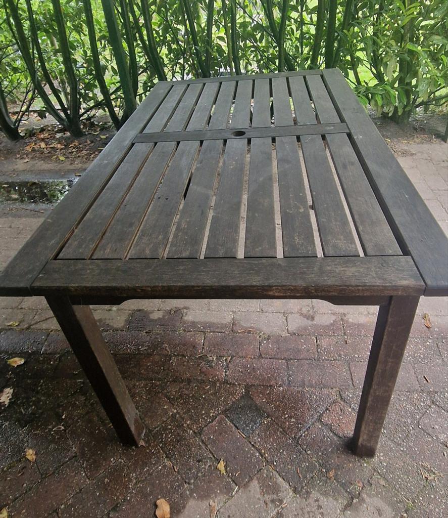 Houten tuintafel, Tuin en Terras, Ophalen, Gebruikt, Rechthoekig, Hout