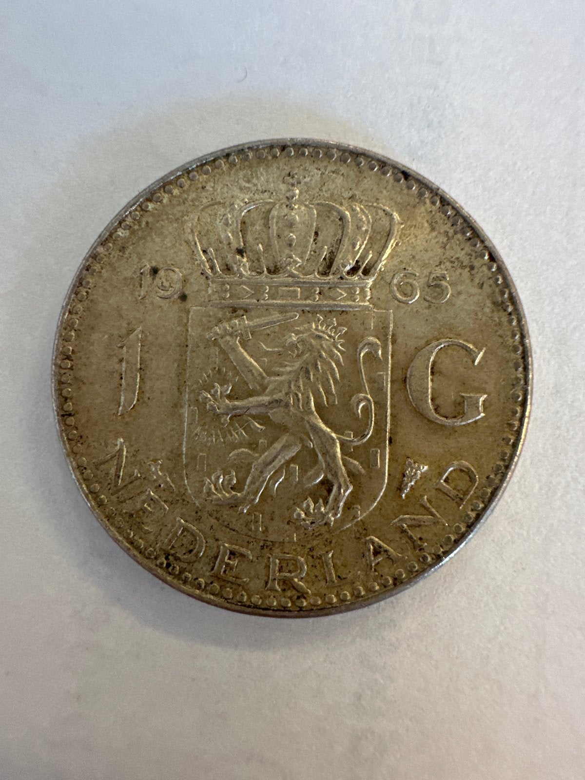 Zilveren gulden 1965 Koningin Juliana, 1 gulden, Koningin Juliana, Zilver, Ophalen of Verzenden