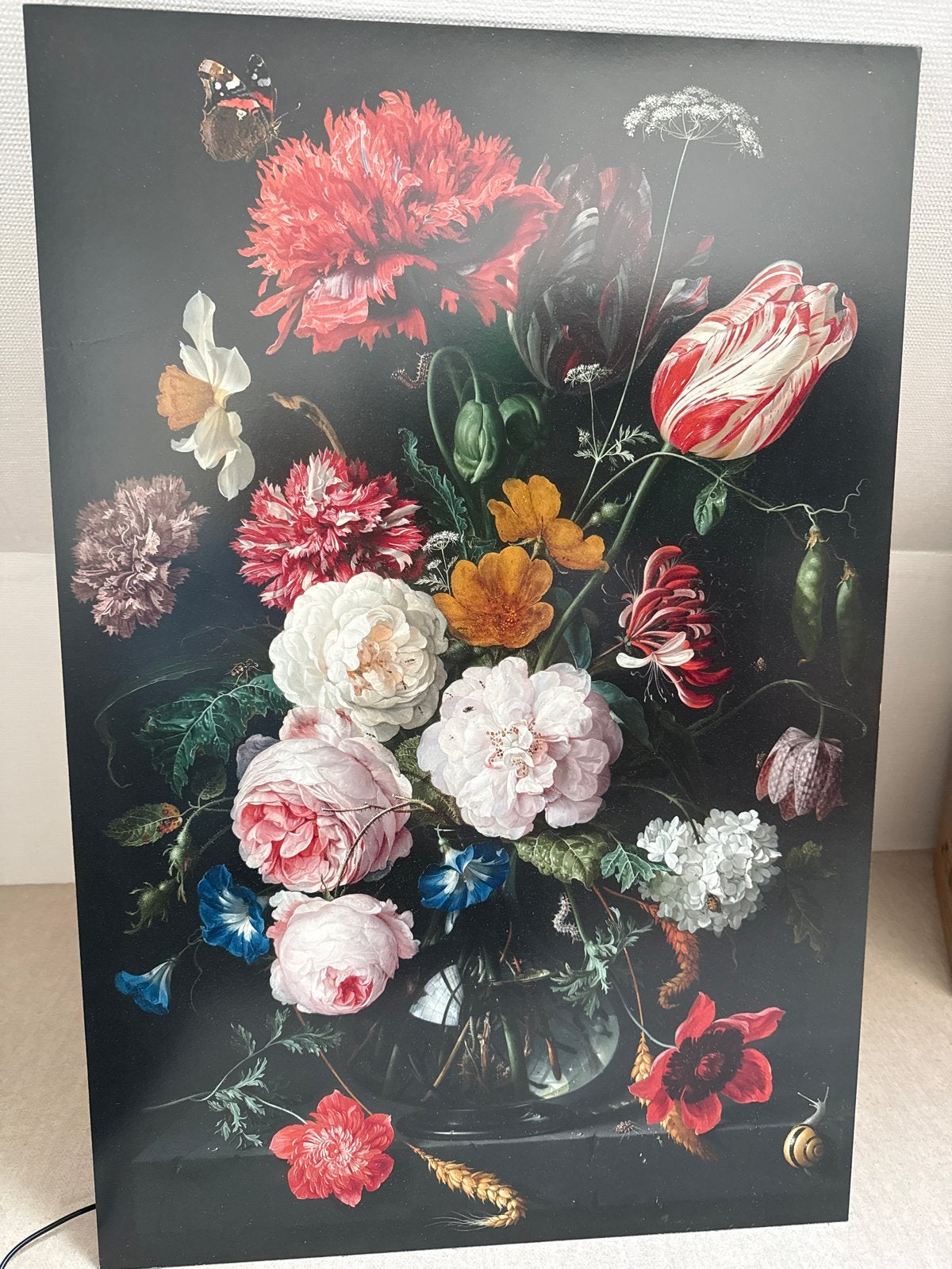 Prachtige bloemenprint op hout - Klassieke stijl, Huis en Inrichting, Ophalen, 75 – 100, 50 tot 75 cm, Print