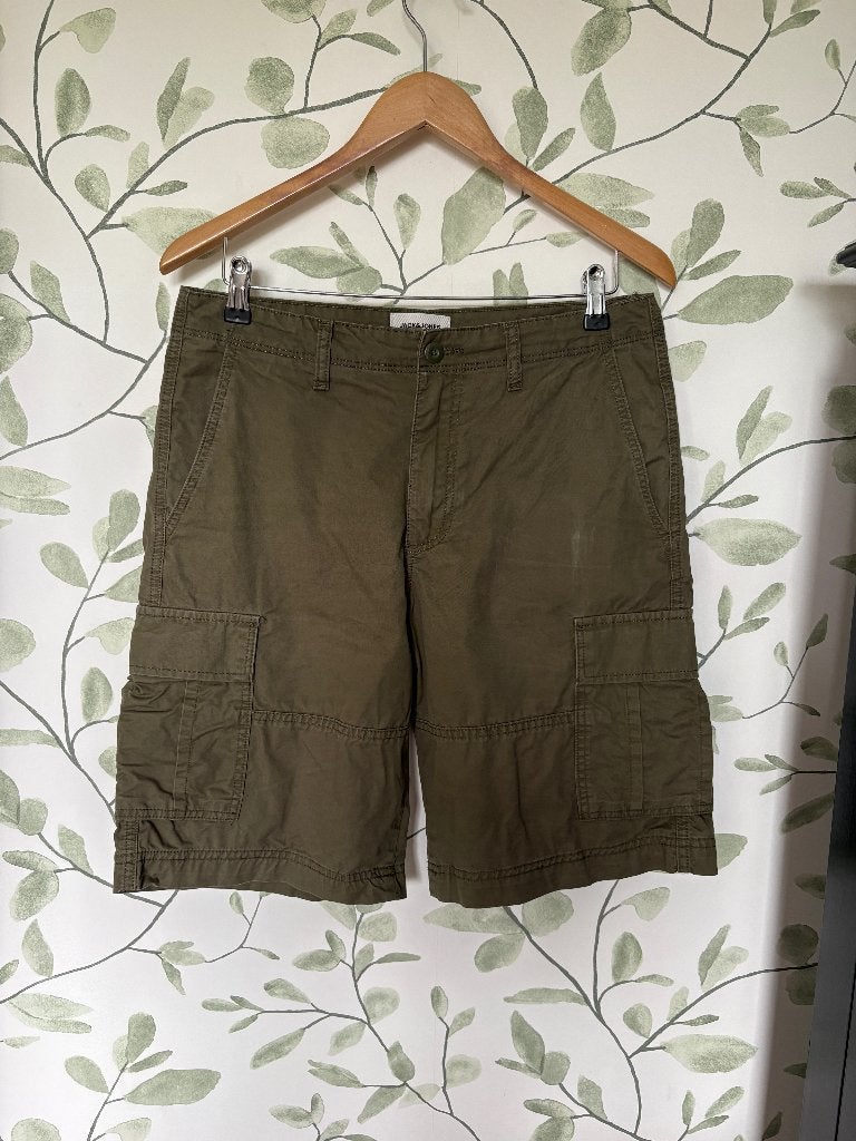 Jack & Jones short khaki groene korte broek medium, Maat 48/50 (M), Ophalen of Verzenden, Gedragen, Groen