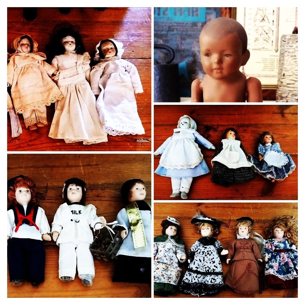 Diverse brocante porselein poppetjes b.v. voor poppenhuis, Antiek en Kunst, Curiosa en Brocante, Ophalen of Verzenden