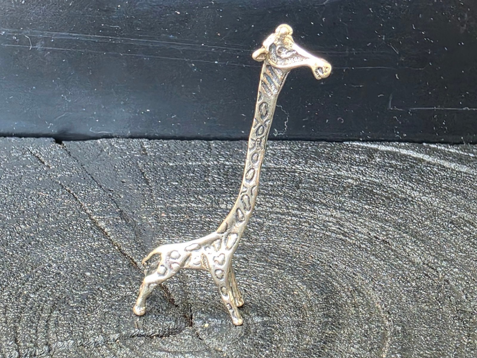 Zilveren Miniatuur Giraffe Beeldje, Verzenden, Zilver