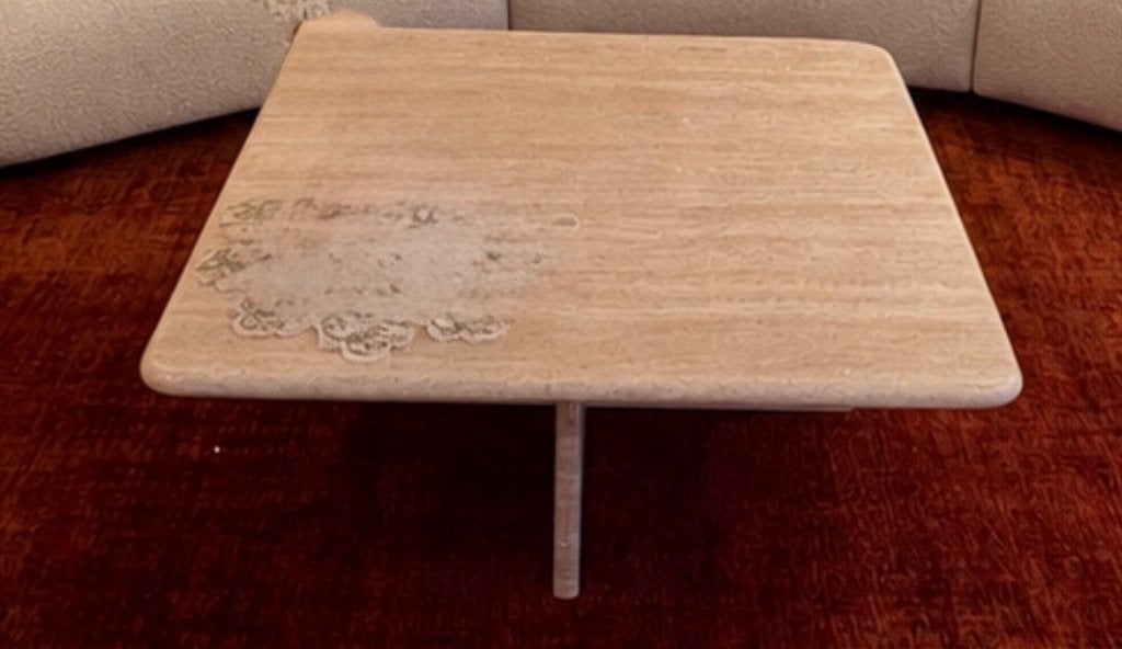 Travertin tafel, Huis en Inrichting, Ophalen, Overige materialen, Gebruikt, 50 tot 100 cm