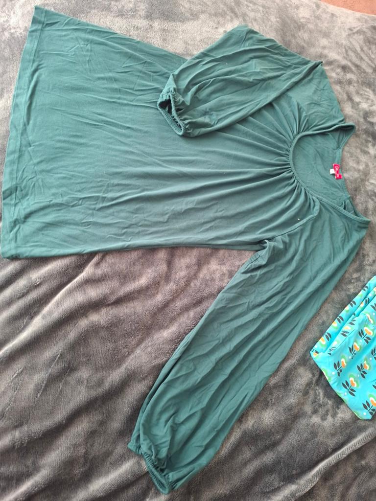 Tante Betsy shirt M (valt als L) met pofmouwtjes bosgroen, Kleding | Dames, Tante Betsy, Maat 42/44 (L), Ophalen of Verzenden