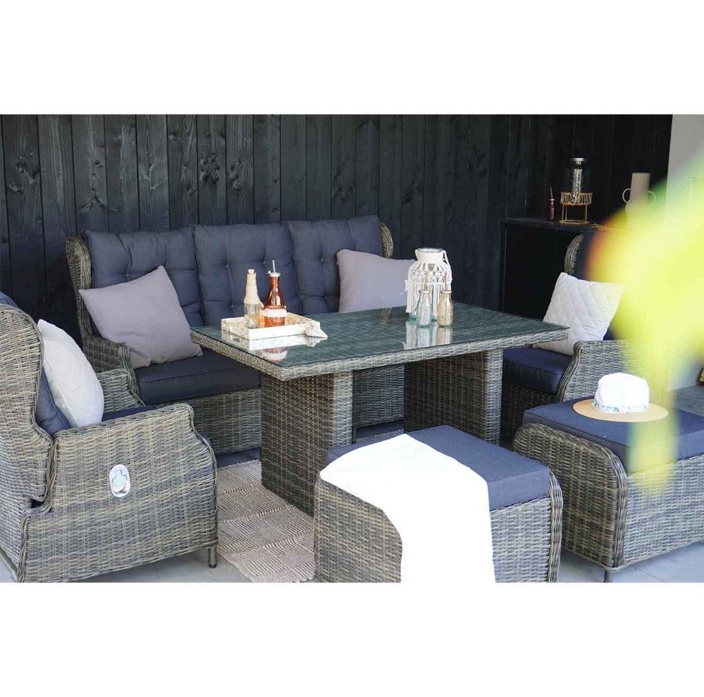 Belfort loungebank | aluminium + wicker | Kobo Grey, Ophalen, Denza Furniture, Zo goed als nieuw, Hallo@tuinmeubelwereld.nl