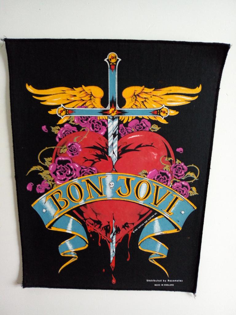 Bon Jovi prachtige officiele 1989 vintage back patch bp283, Verzenden, Nieuw, Kleding