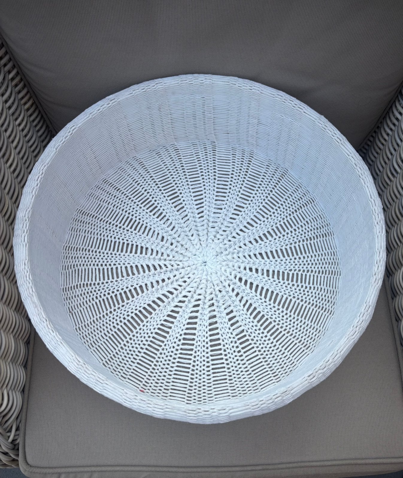 Ronde Witte opbergmand merk mica, Overige materialen, Schaal, Rond, Nieuw