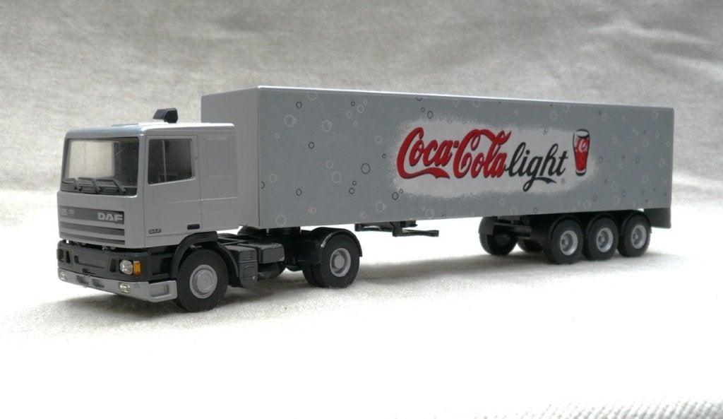 Lion Daf 95.400 + oplegger Coca Cola light., Ophalen of Verzenden, Gebruikt, Bus of Vrachtwagen, Lion Toys