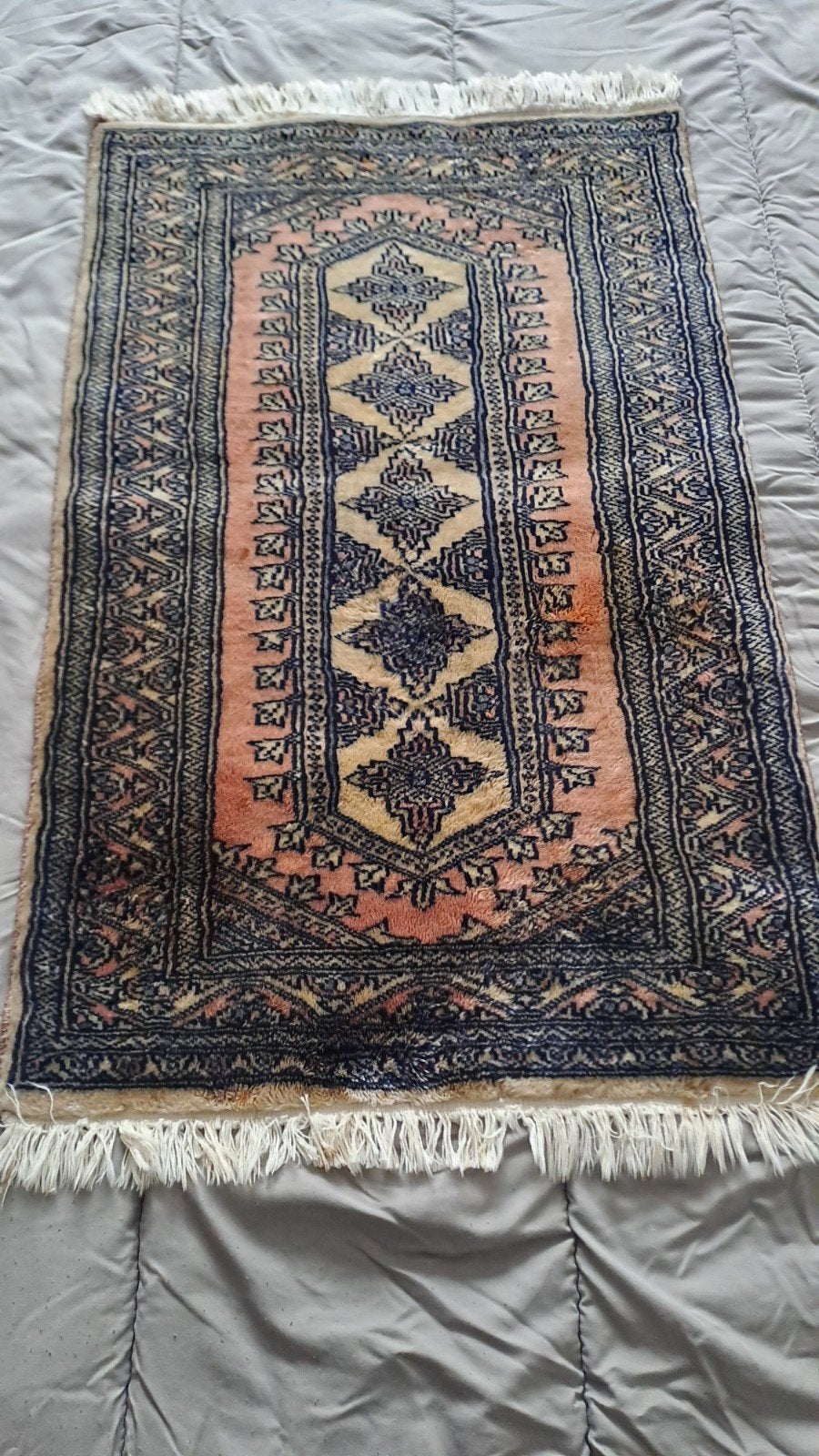 vintage tapijt met uniek patroon, Ophalen of Verzenden