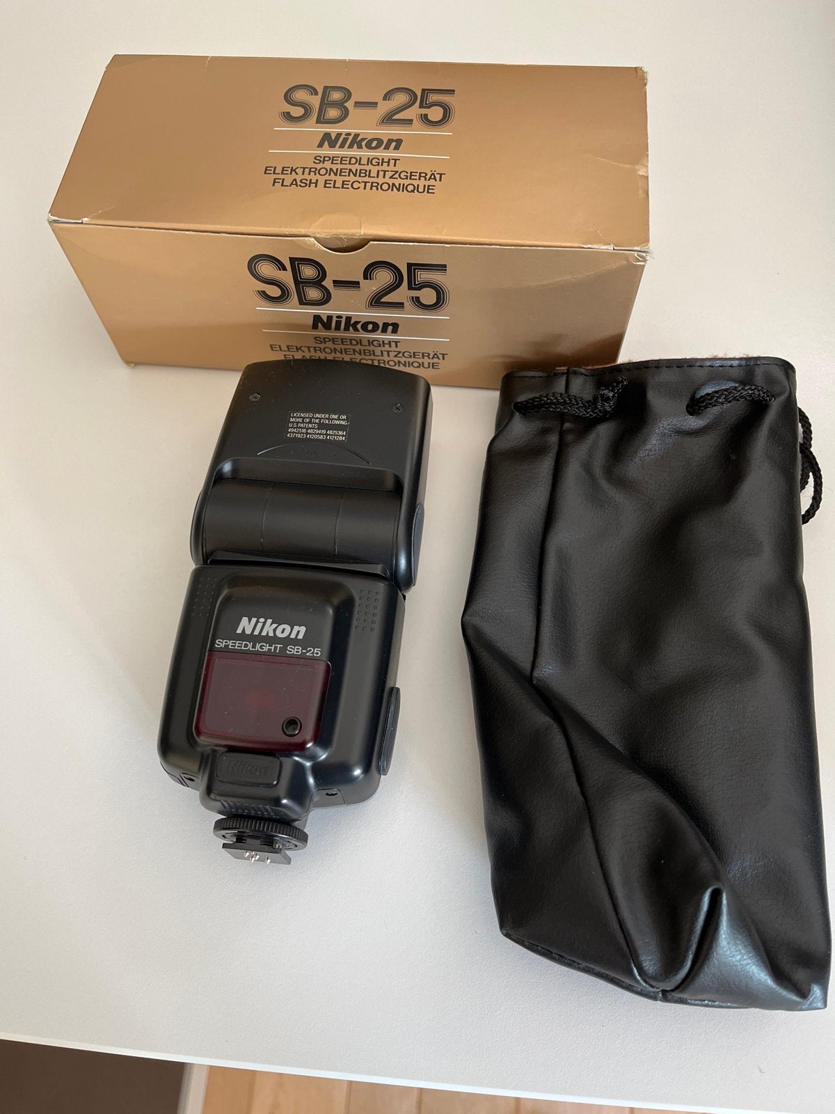 Nikon Speedlight SB-25 Flitser met doos en etui, Inclusief tas/hoes, Externe flitser, Ophalen of Verzenden, Zo goed als nieuw