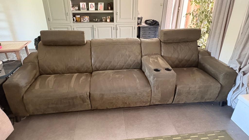 Hele mooie nog in goede staat bank met relaxfunctie, Ophalen, 250 tot 300 cm, Gebruikt, Leer