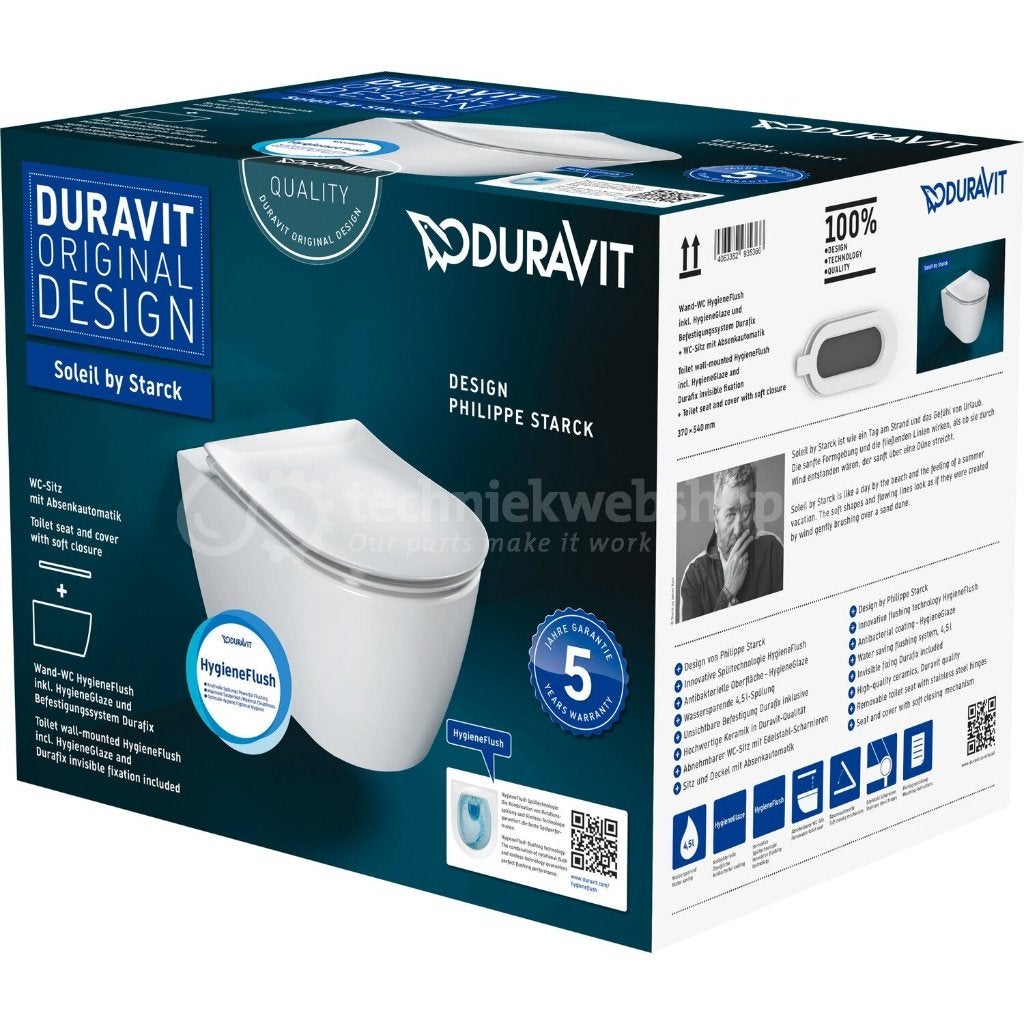 Duravit Soleil by Starck Design toilet met bril (NIEUW), Ophalen, Nieuw, Rvs, Toilet