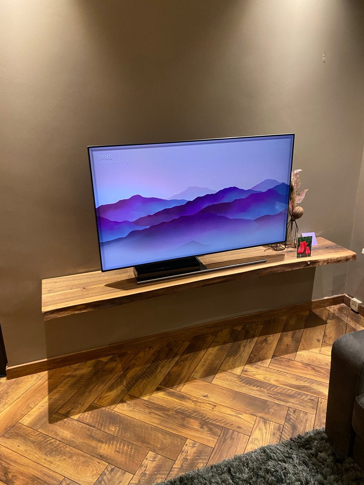 Massief Notenhouten TV-meubel, Huis en Inrichting, Ophalen, 150 tot 200 cm, Zo goed als nieuw, Minder dan 100 cm
