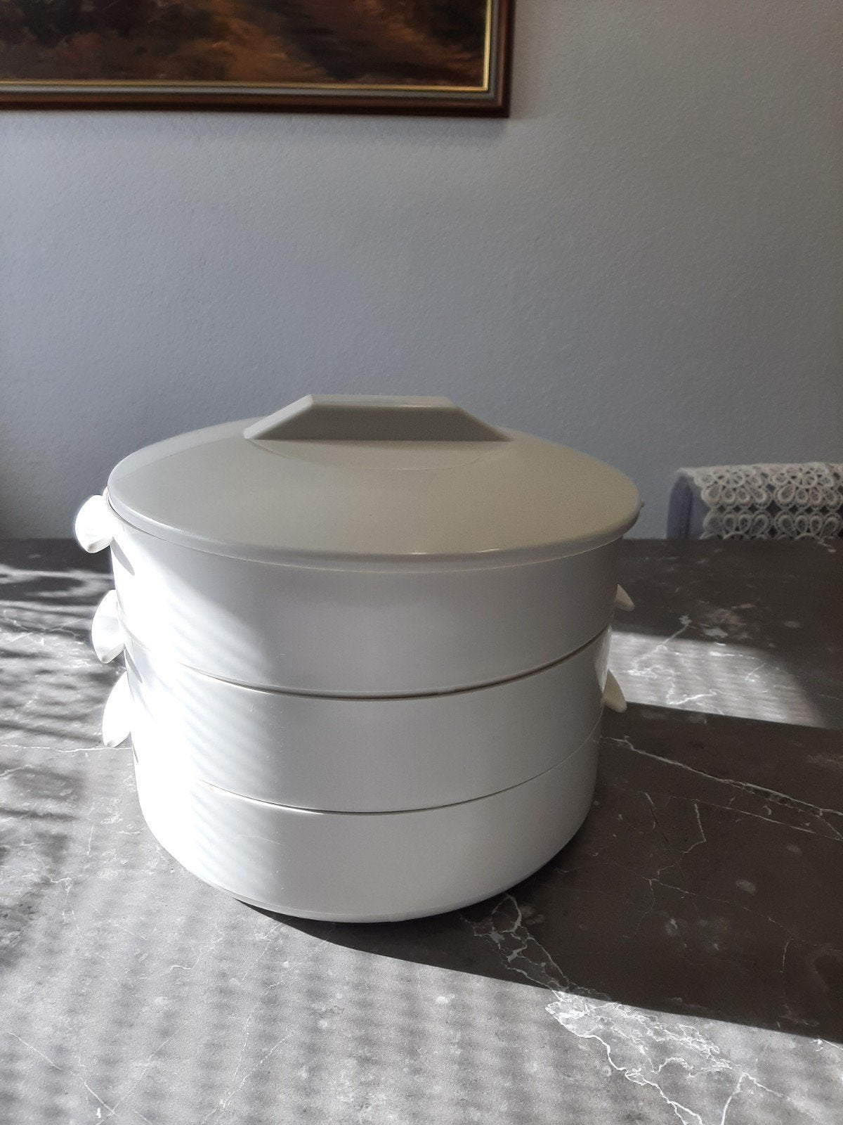 Tupperware Stoompan / Stomer - Wit, Huis en Inrichting, Keuken | Tupperware, Ophalen of Verzenden, Gebruikt, Wit, Overige typen