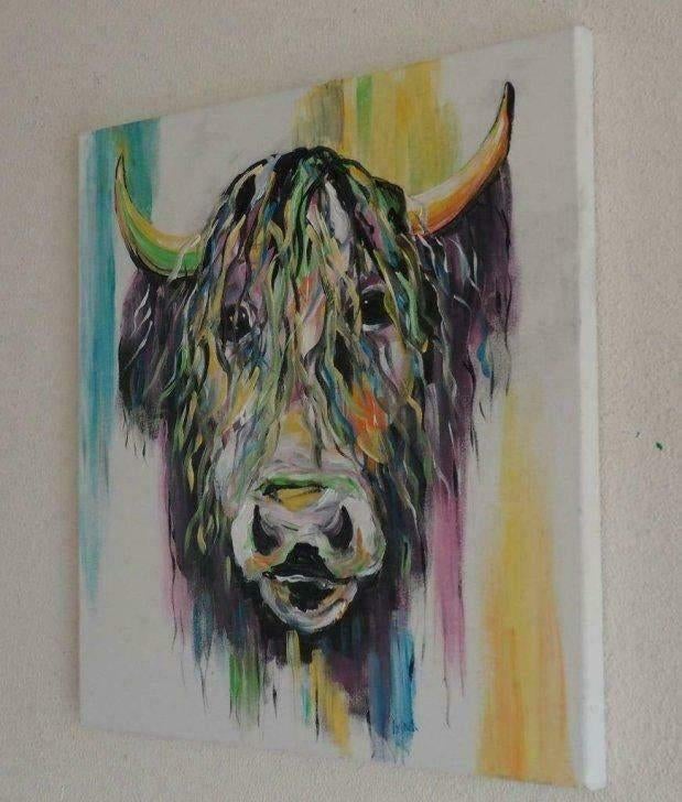 Henk van der Goot 'Rock Bull', Antiek en Kunst, Kunst | Schilderijen | Modern, Ophalen of Verzenden