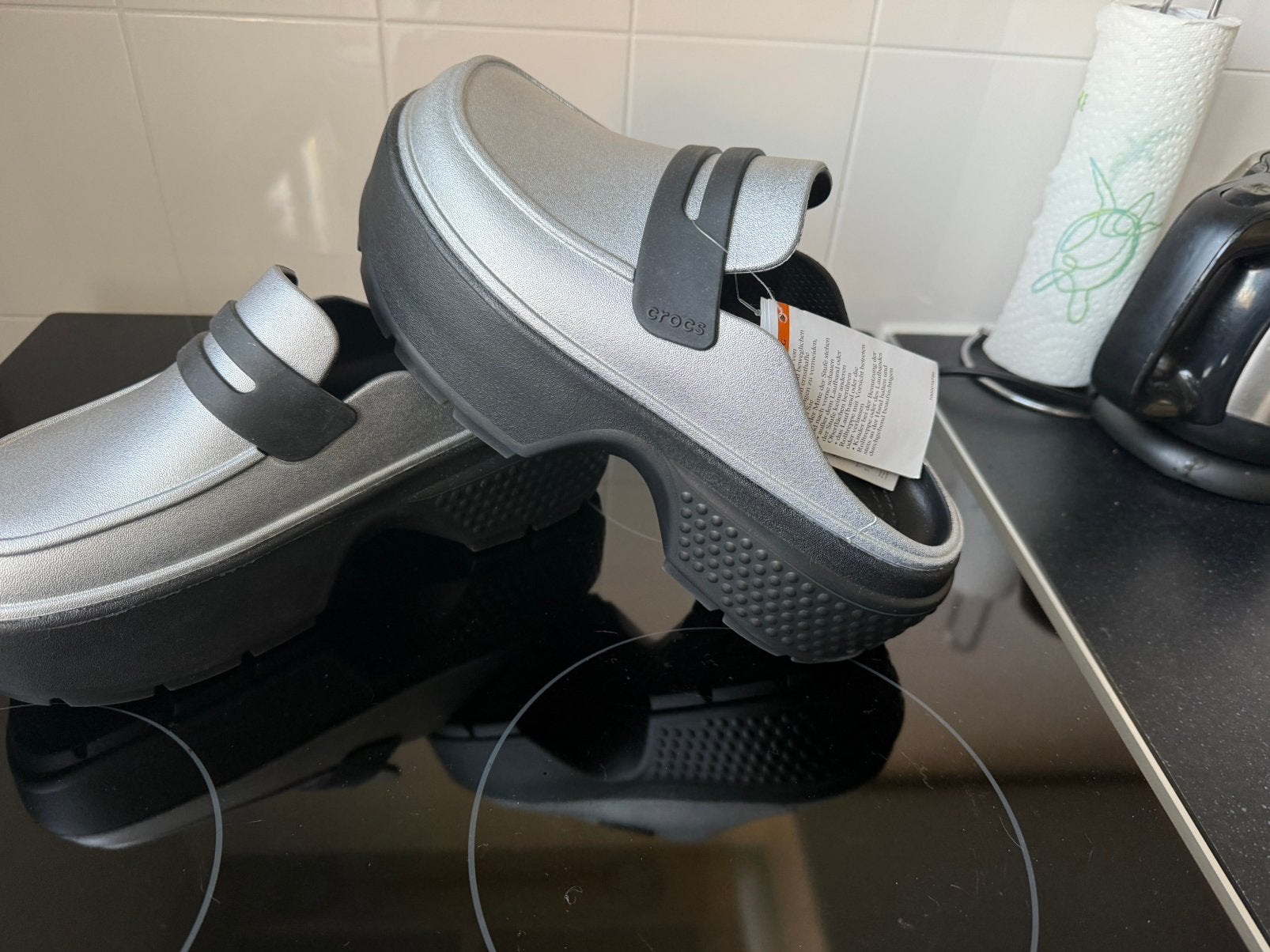 Nieuw Crocs pre-owned Clogs - silver-coloured, Kleding | Dames, Overige typen, Nieuw, Ophalen of Verzenden, Grijs