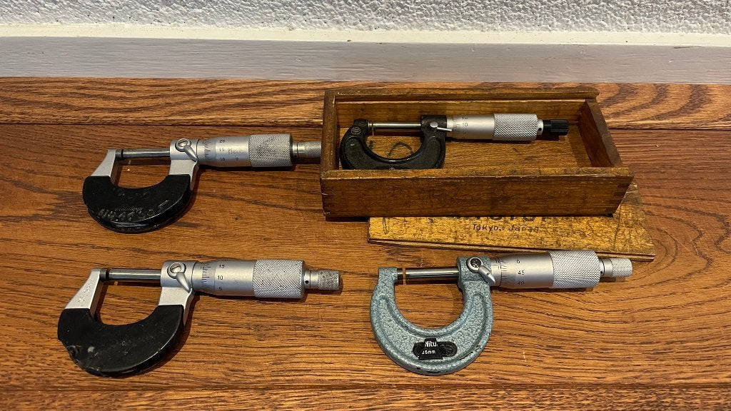 Mitutoyo 0-25 buiten schroefmaten micrometers, 3905 KX, Afstand, Ophalen of Verzenden, Zo goed als nieuw