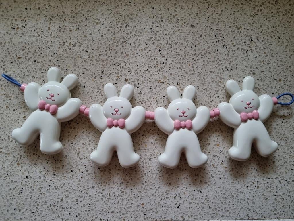 Vintage wit / roze kinderwagenspanner haasjes Ambi Toys, Ophalen of Verzenden, Zo goed als nieuw, Overige typen
