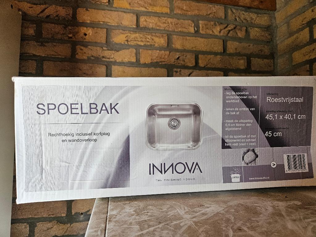 INNOVA spoelbak met korfplug 45,1x40,1cm, Ophalen, Minder dan 50 cm, Nieuw, Minder dan 100 cm