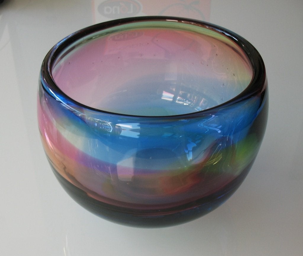Siem van der Marel Leerdam Blank glazen object multicolour, Ophalen of Verzenden