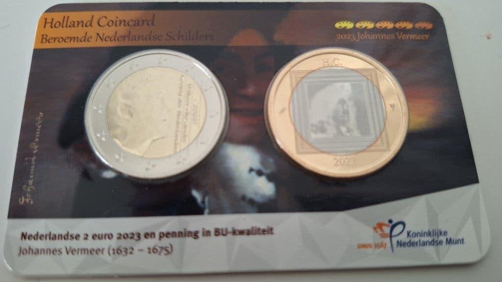 Coincard HCF 2023 - Johannes Vermeer - BU, Verzenden, Overige landen, 2 euro, Setje