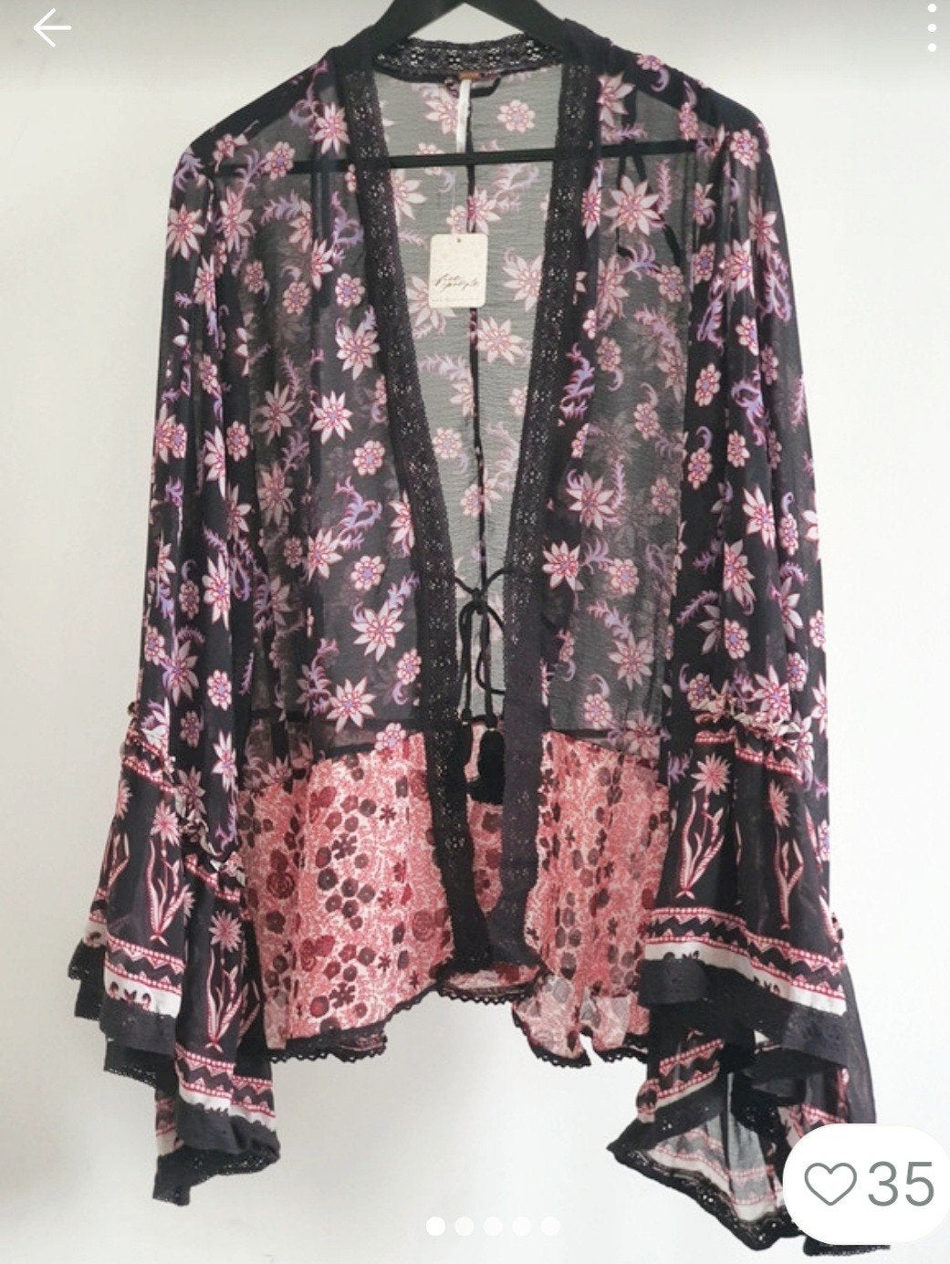 Prachtige Ibiza Bohemian Vintage Free People kimono tuniek, Verzenden, Zo goed als nieuw
