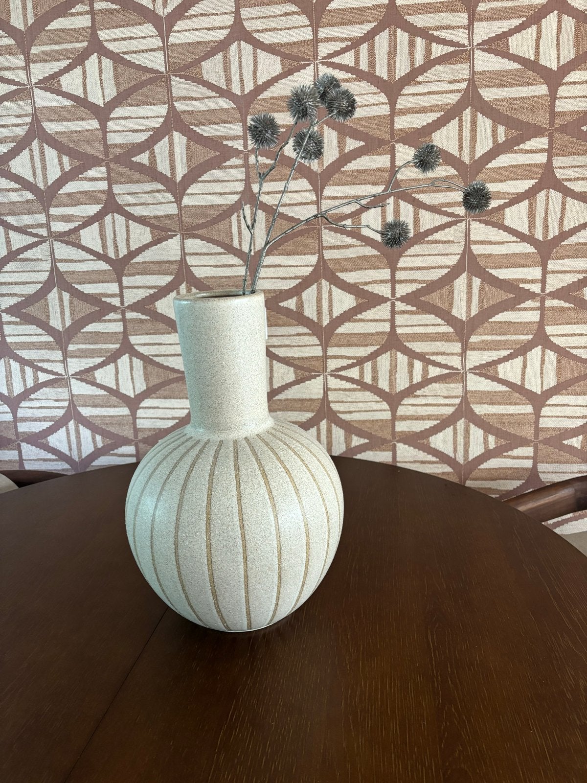Holm vaas crème mica decorations - h42xd27,5cm, Ophalen, Beige, Zo goed als nieuw, Geschikt voor droogbloemen