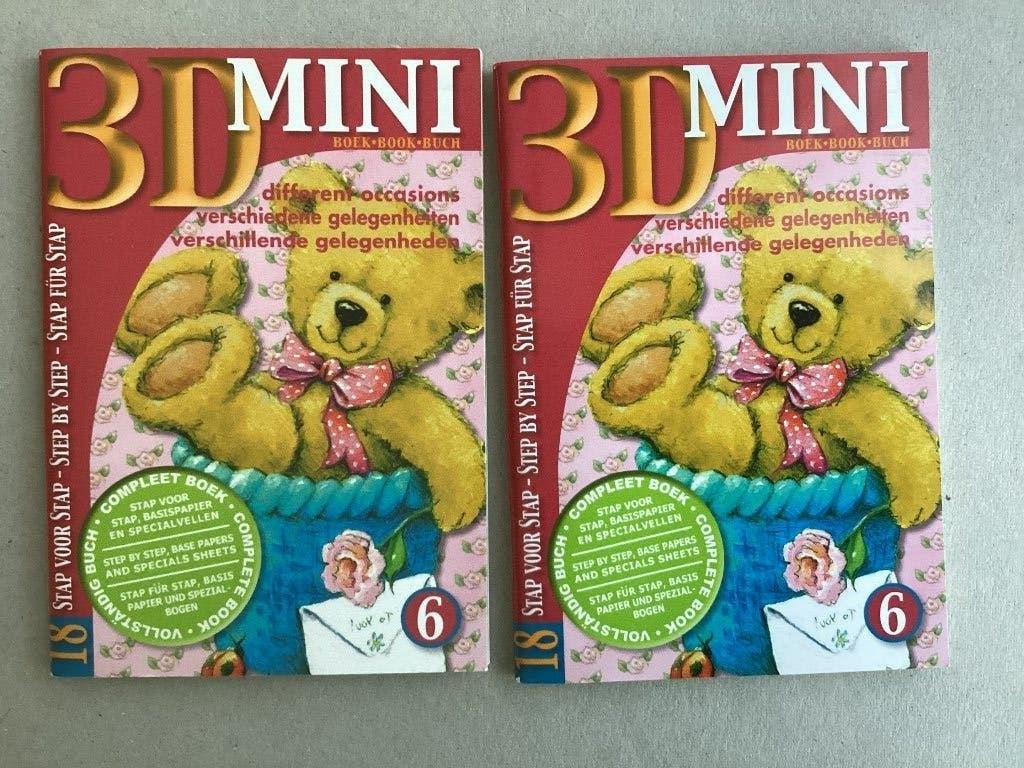2 3D mini boekjes (6), Hobby en Vrije tijd, Kaarten | Zelf maken, Ophalen of Verzenden, Nieuw, Overige thema's, Overige typen