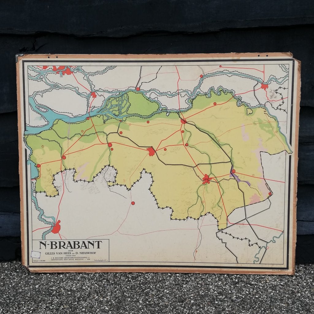 Schoolplaat kaart Noord-Brabant 1934, Ophalen, Aardrijkskunde