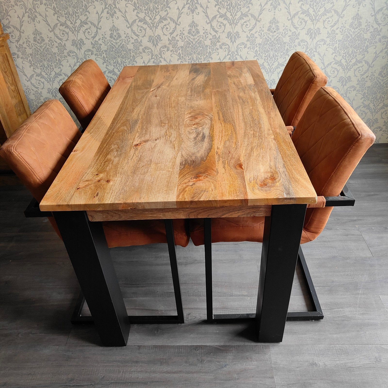 mooie eethoek met 4 stoelen, Ophalen, Gebruikt, 4 tot 6 stoelen