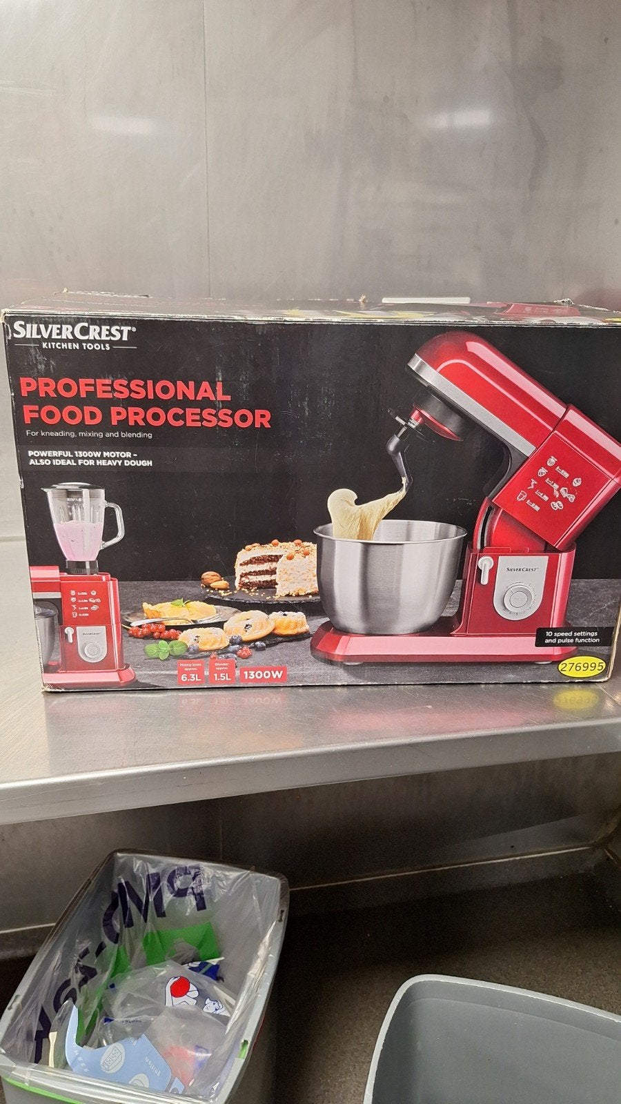 SilverCrest Professionele Keukenmachine 1300W, 4 liter of meer, Ophalen, Nieuw, 3 snelheden of meer