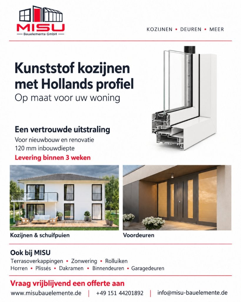 Kunststof kozijnen | Hollands profiel | Levering in 3 weken, Kunststof, Verzenden, Nieuw, Inclusief glas