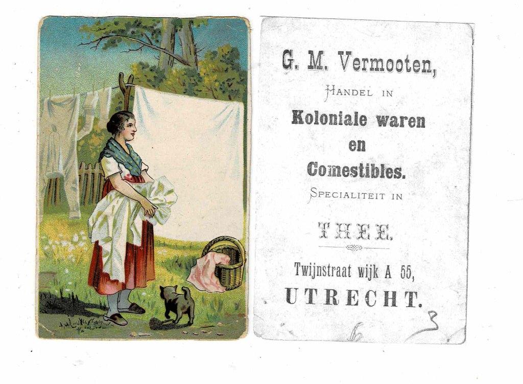 Oude chromo van "VERMOOTEN", Verzamelen, Verzenden, Gebruikt, Overige typen