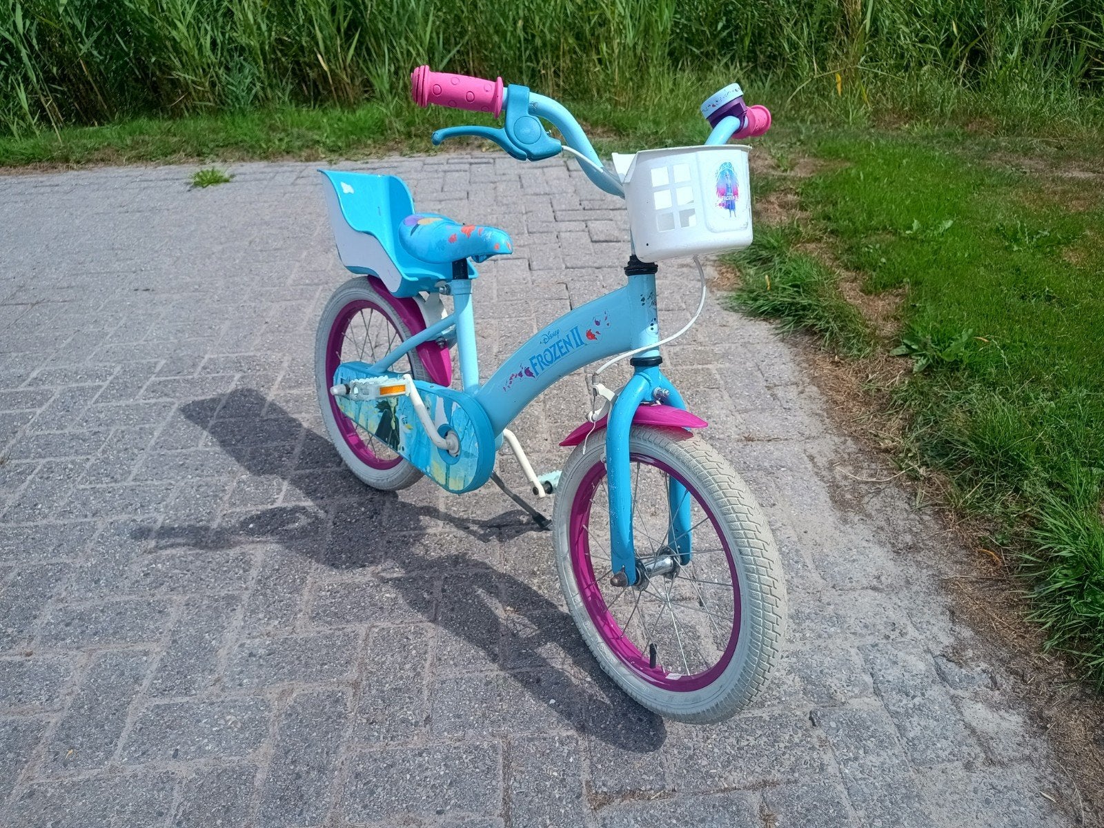 Disney Frozen II kinderfiets 16 inch, Ophalen, Terugtraprem, Disney Frozen II, 16 tot 20 inch
