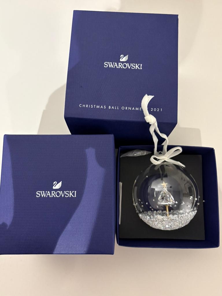 Swarovski kerstbal 2021, Verzamelen, Swarovski, Ophalen of Verzenden, Zo goed als nieuw, Figuurtje