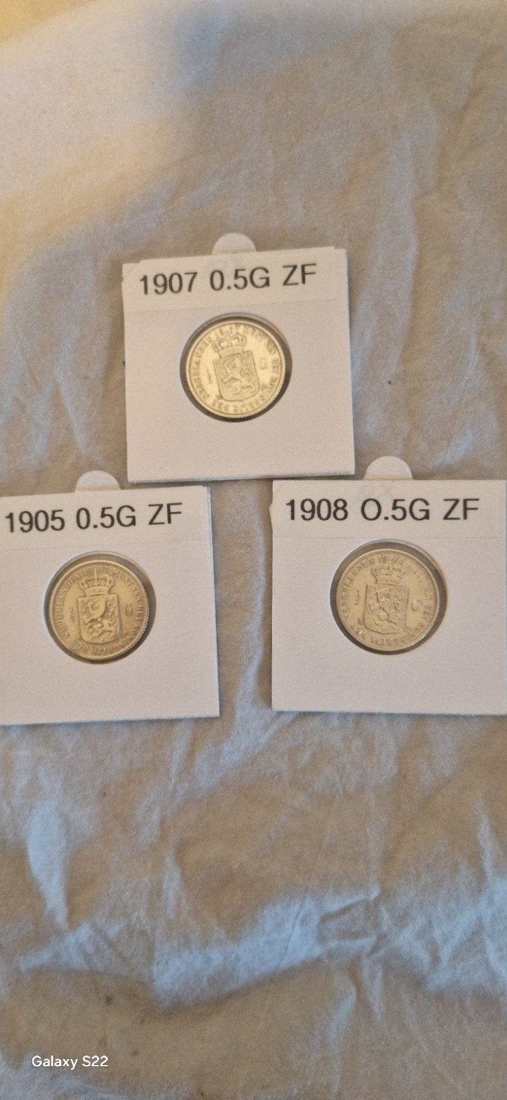 halve guldens 1905, 1907,1908, Ophalen of Verzenden, Koningin Wilhelmina, ½ gulden