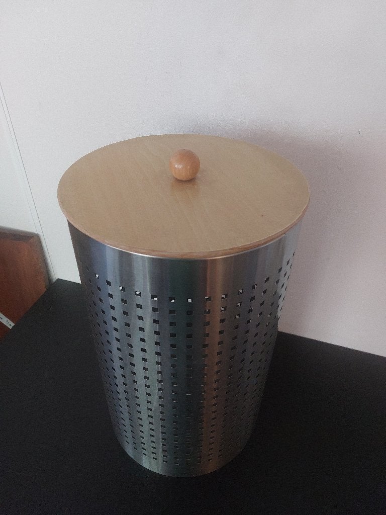 moderne RVS wasmand met deksel ( 500739), Ophalen
