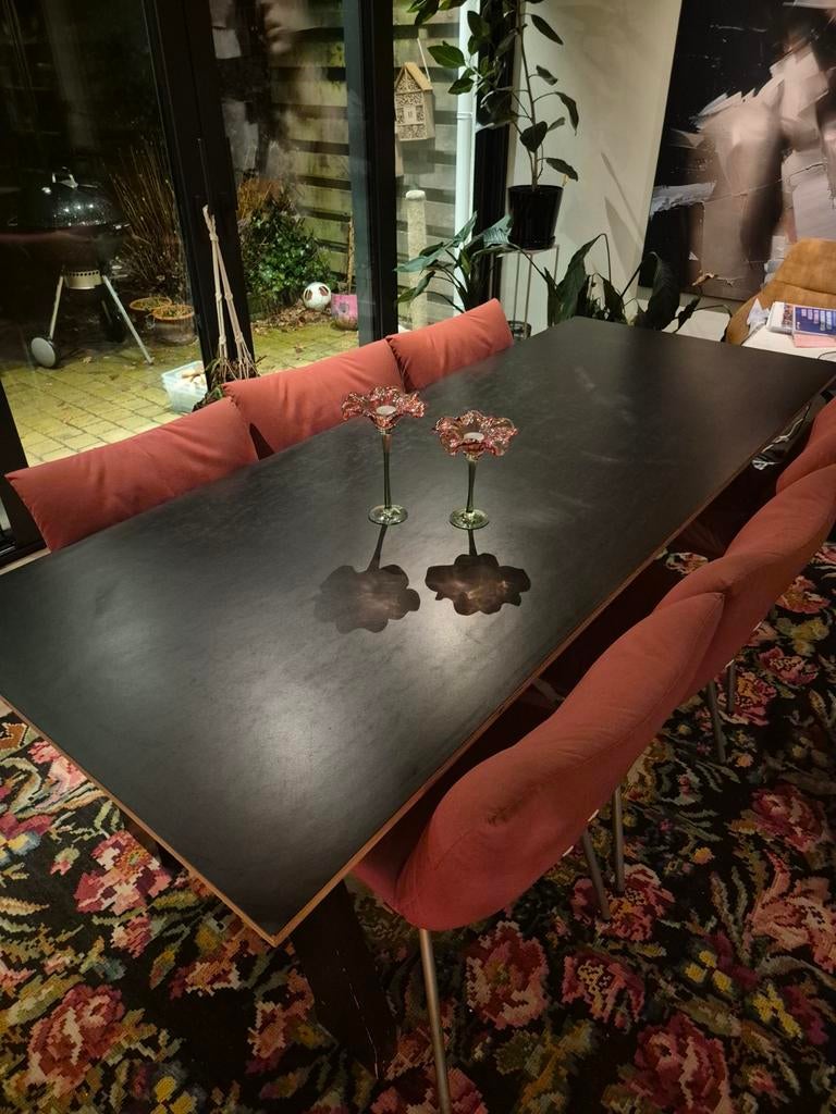 Stijlvolle Eettafel, Huis en Inrichting, Tafels | Eettafels, Overige houtsoorten, Gebruikt, 200 cm of meer, Modern